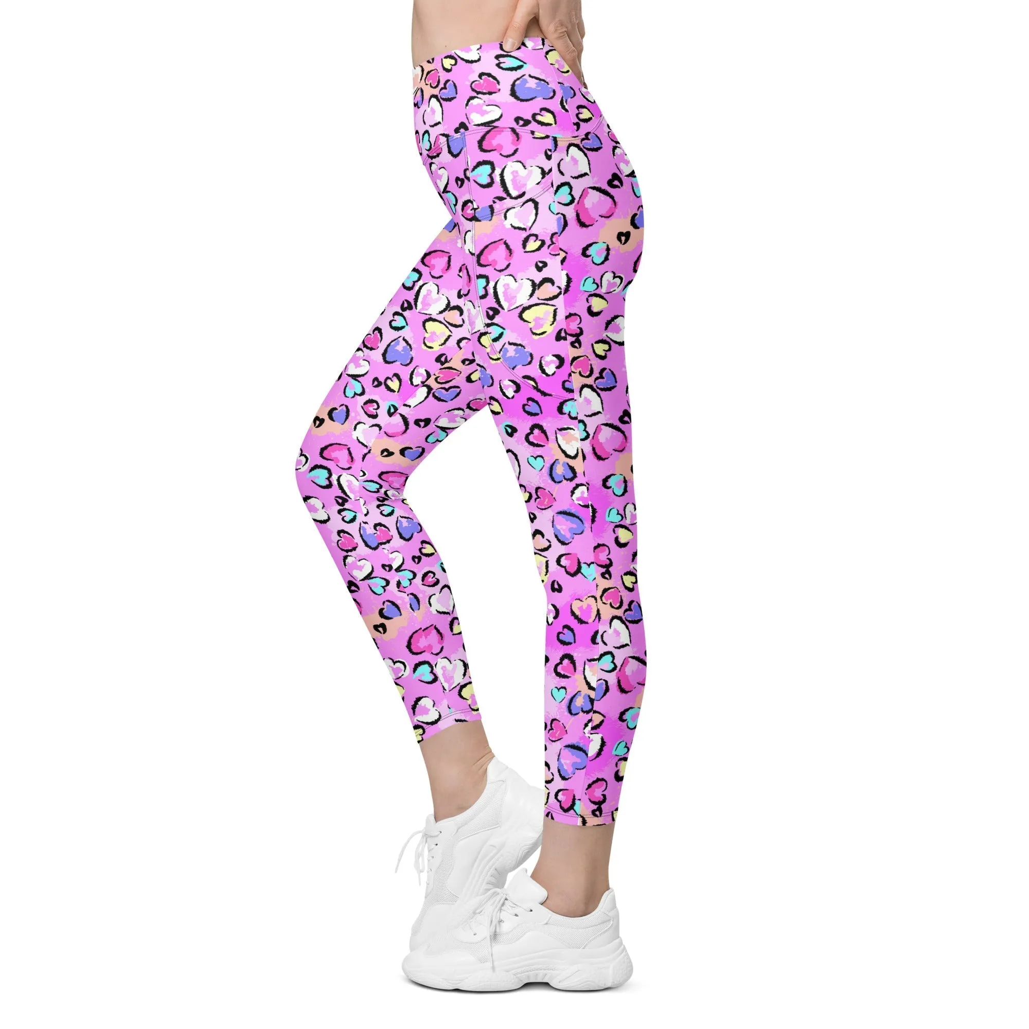 Artsy Heart Leggings With Pockets