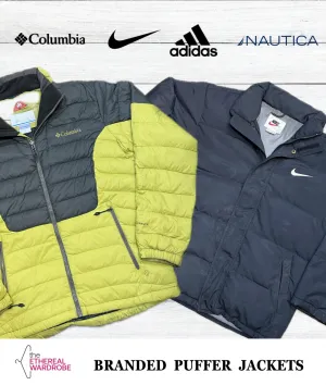 Branded Puffer Jackets Including Nike Reversible, Adidas & Columbia with Vintage pcs