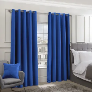 Cali Blue Thermal Blackout Eyelet Curtains