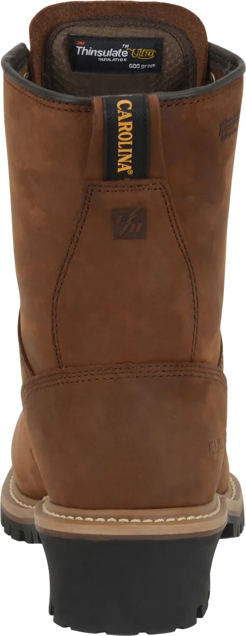 Carolina 8 insulated, waterproof steel toe Copper Logger #CA5821