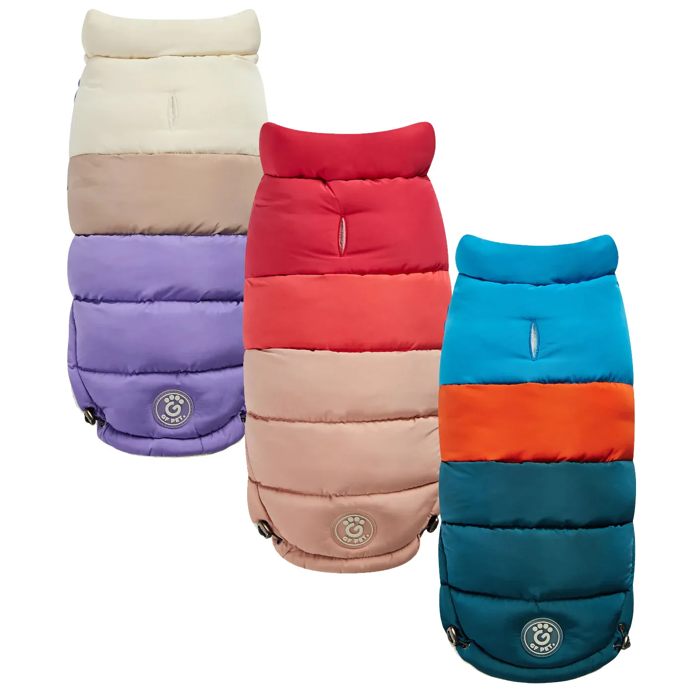 Color Block Dog Puffer Winter Coats