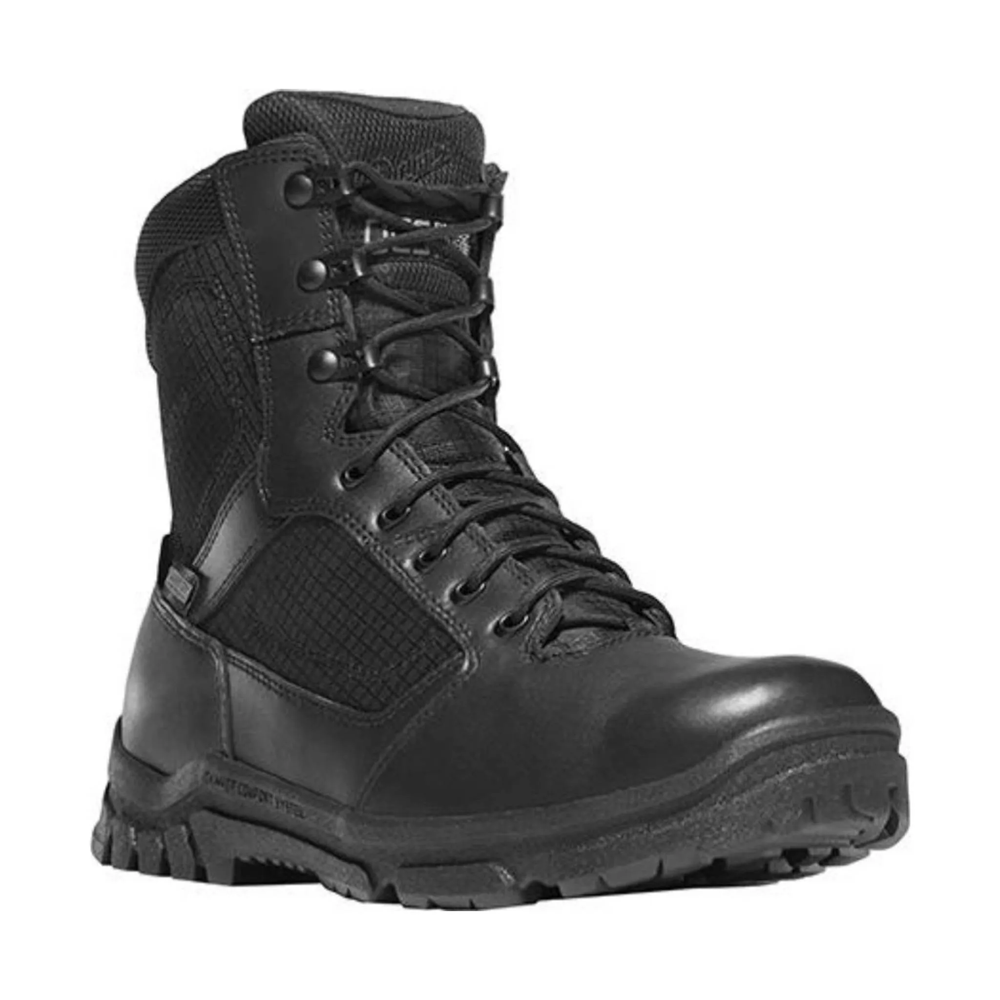 Danner Men's 8" Lookout Side-Zip Boot Plain Toe Work Boots - Black