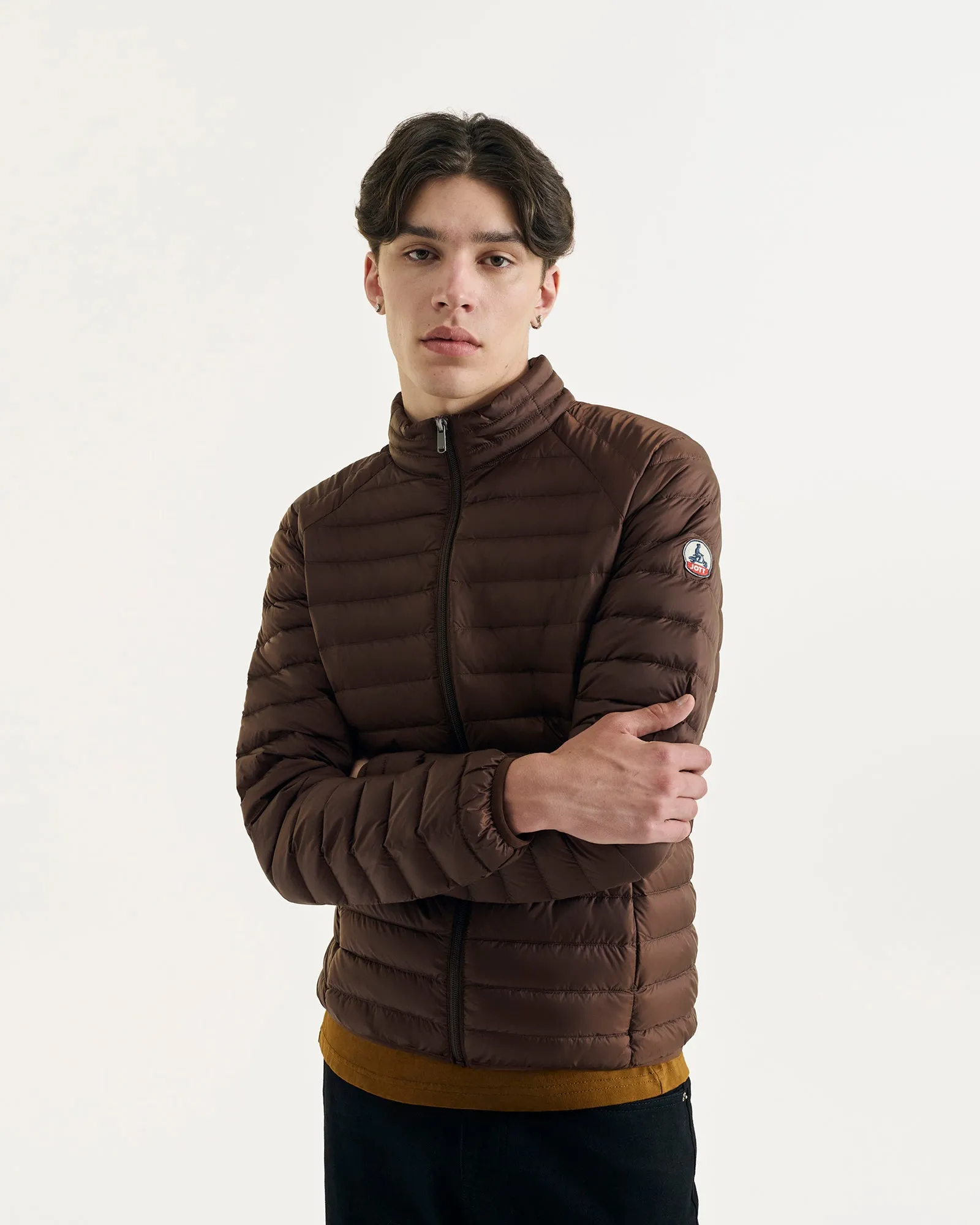 Dark chocolate Lightweight down jacket Mat