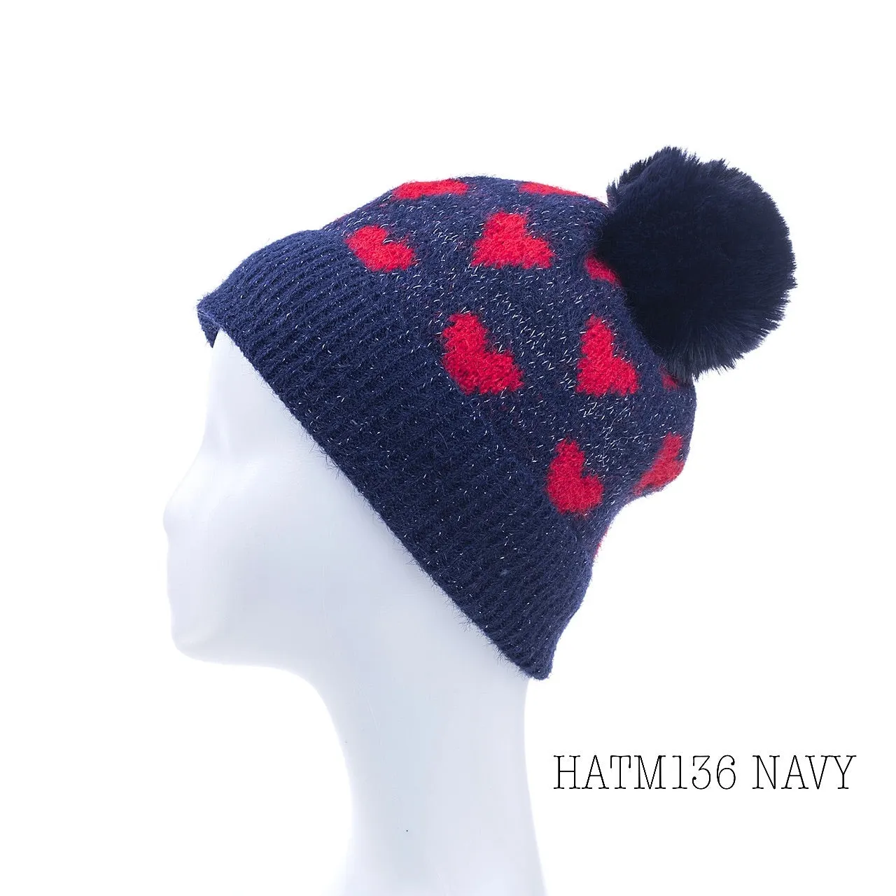 Fleece lined Heart Beanie (3 colour options)