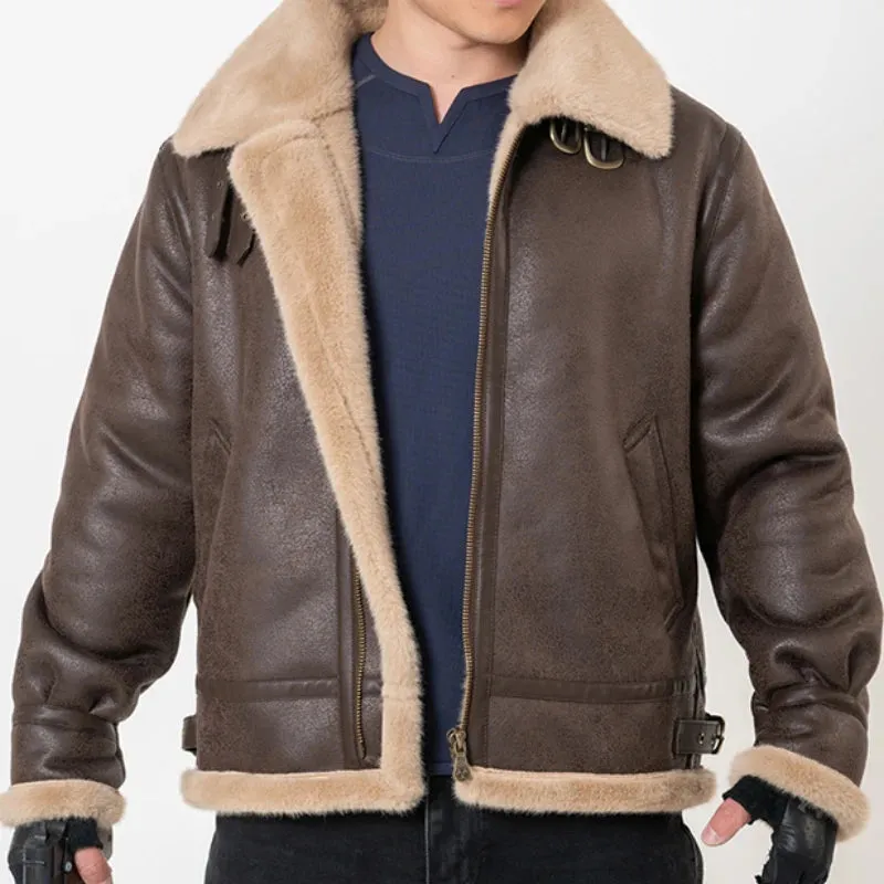 Funki Buys | Jackets | Men's Faux Leather Fleece Winter Jacket