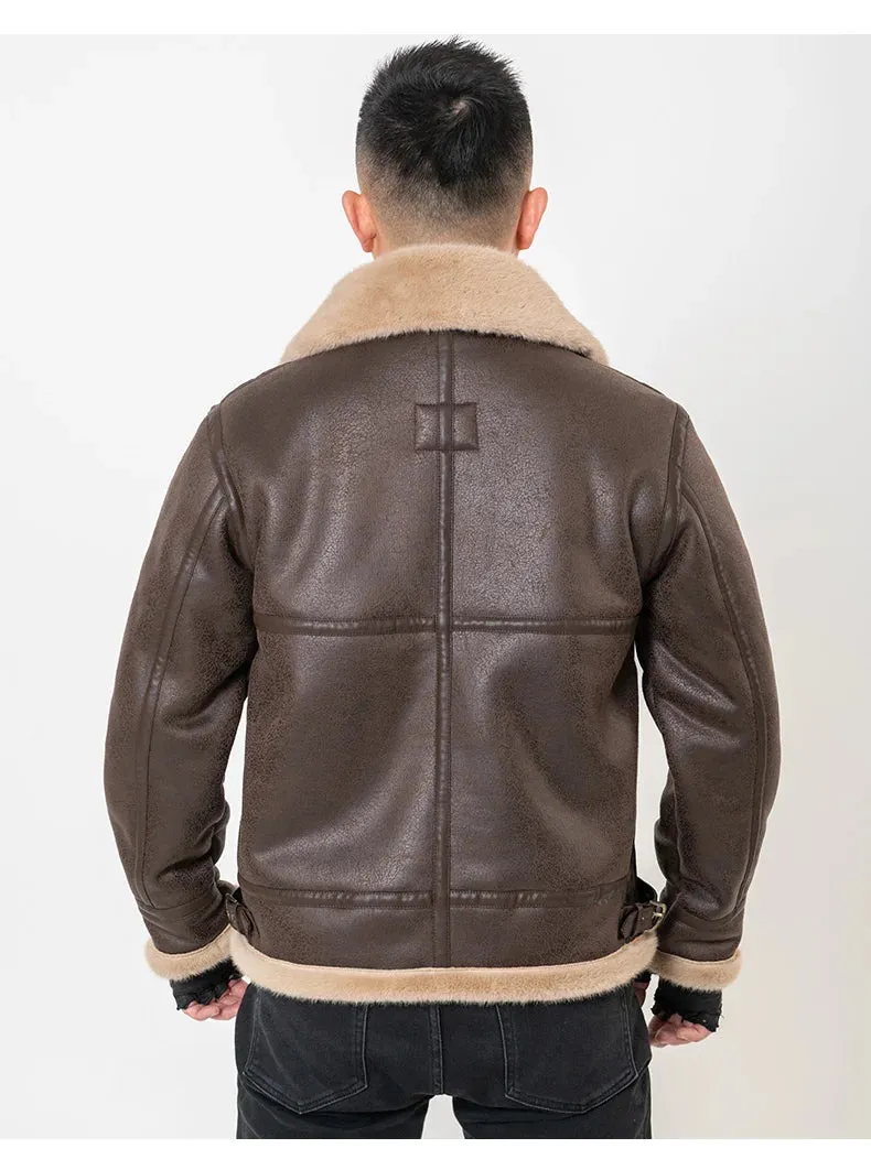 Funki Buys | Jackets | Men's Faux Leather Fleece Winter Jacket