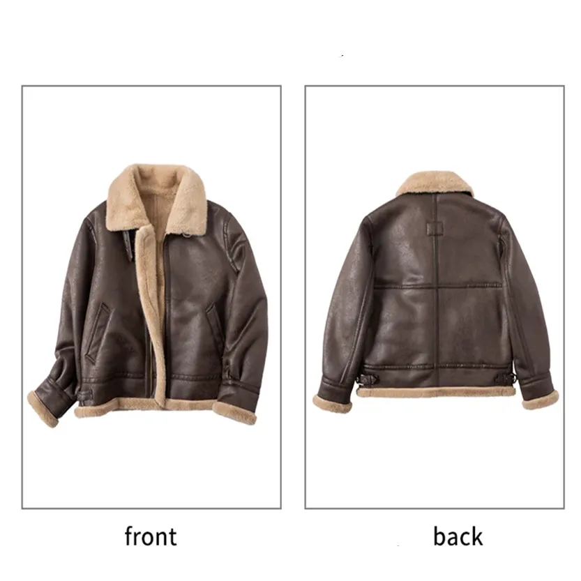 Funki Buys | Jackets | Men's Faux Leather Fleece Winter Jacket