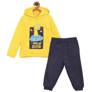 Hello Dino Hooded Sweatshirt and Navy Blue Sweatpants Combo