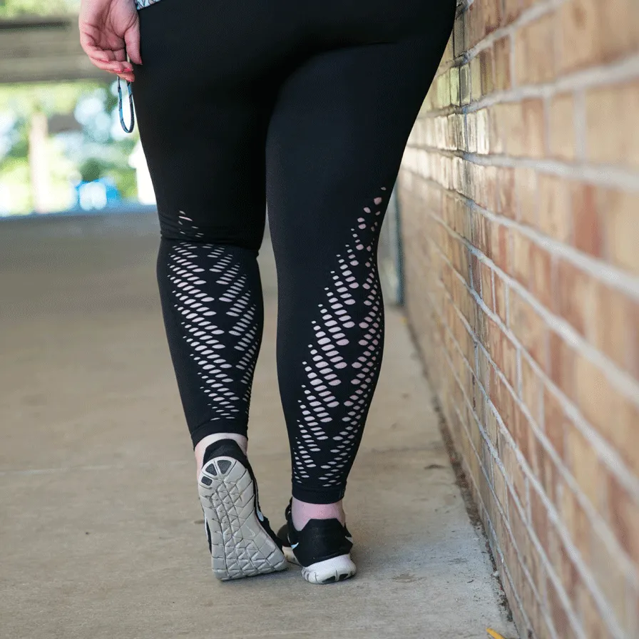 High Waist Compression Seamless Leaf Leggings