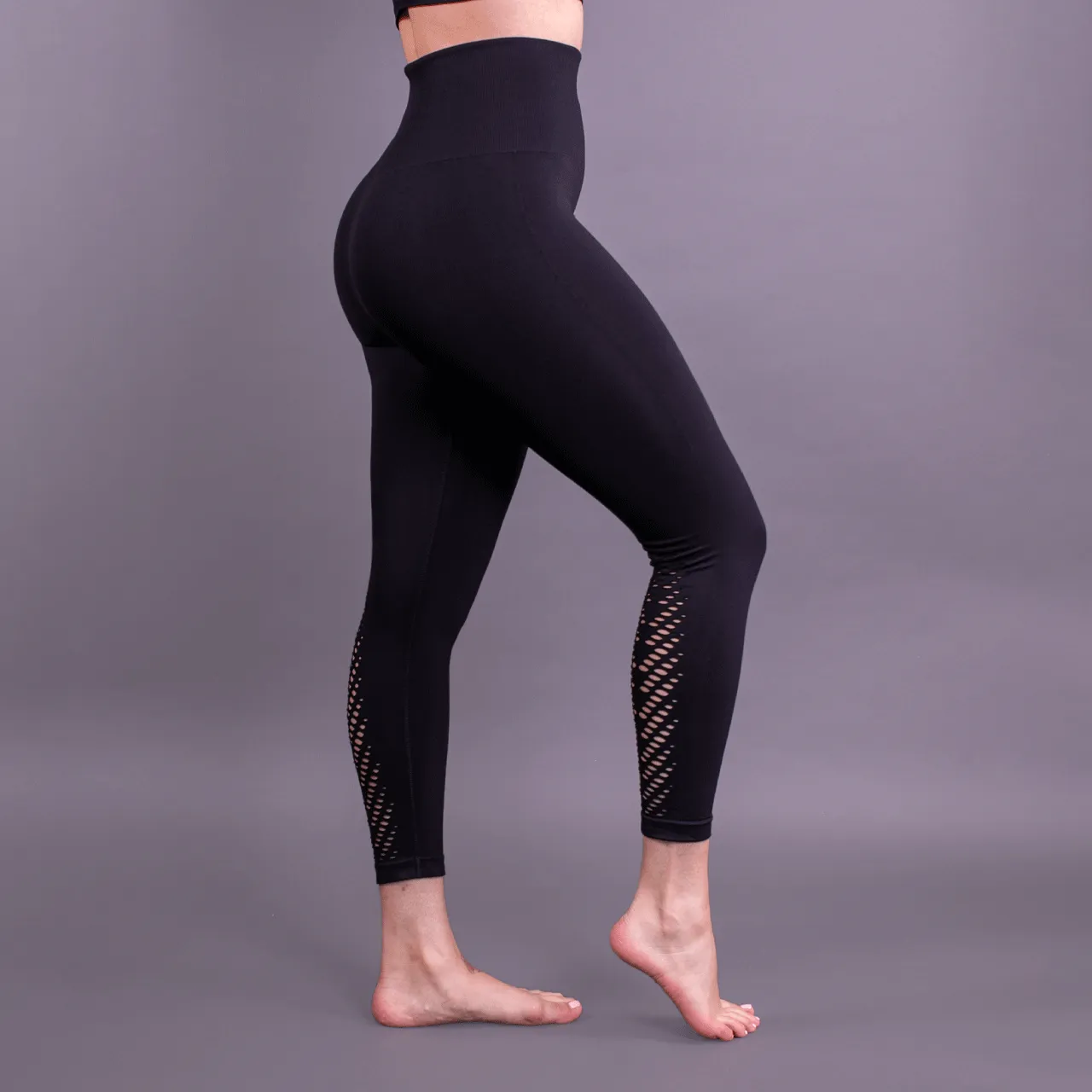 High Waist Compression Seamless Leaf Leggings