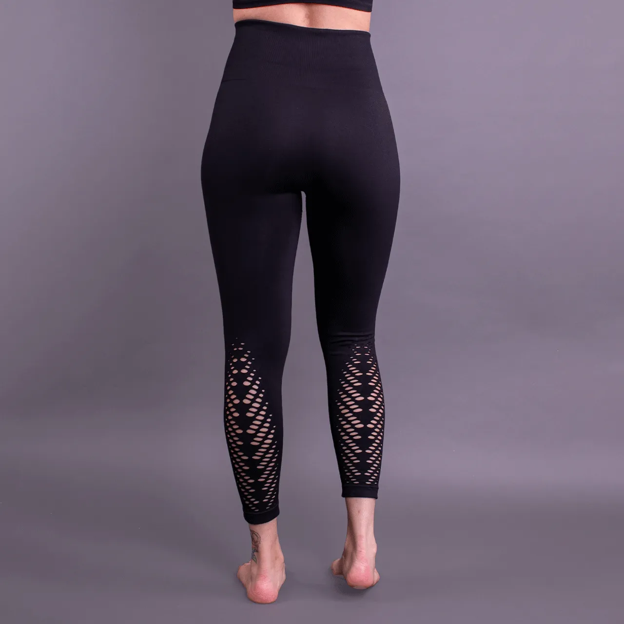 High Waist Compression Seamless Leaf Leggings