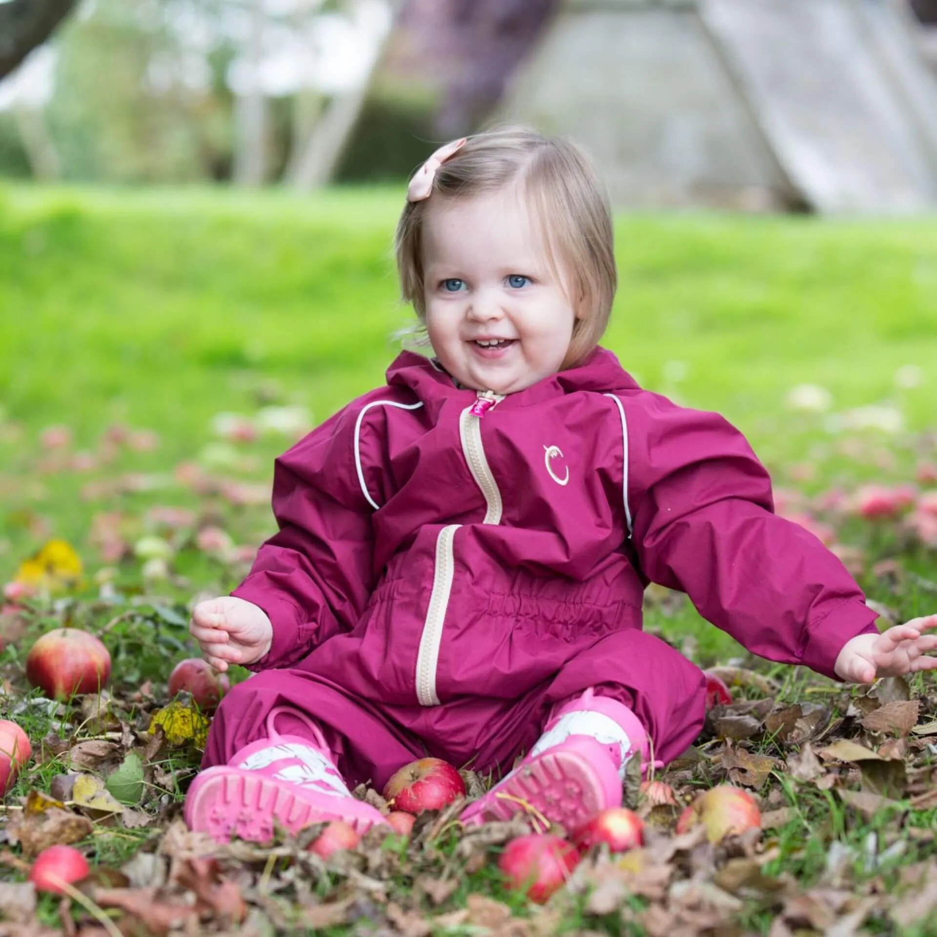 Hippychick Toddler All-In-One Waterproof Fleece Lined Suit (Raspberry)