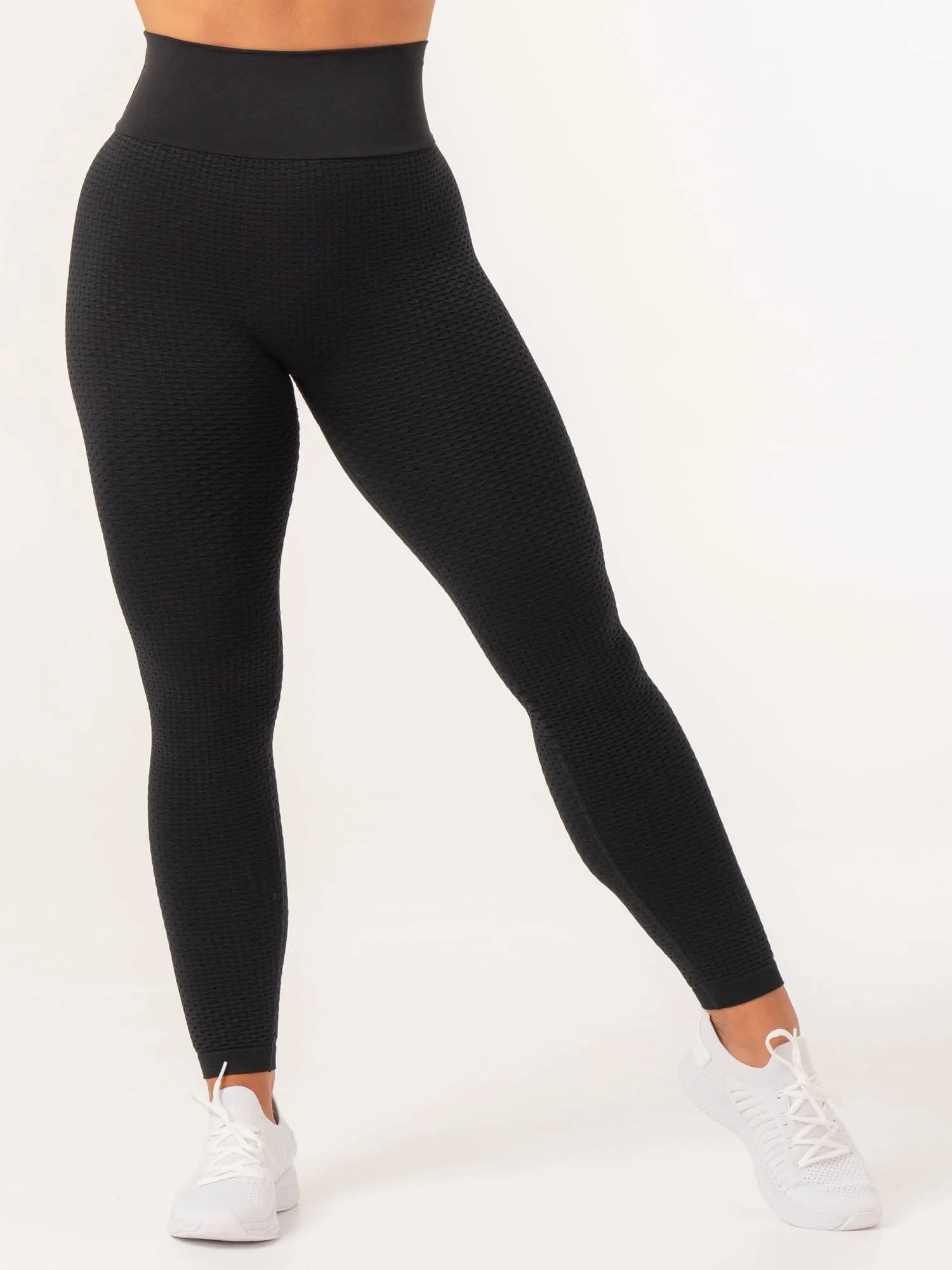 Honeycomb Scrunch Seamless Leggings - Black