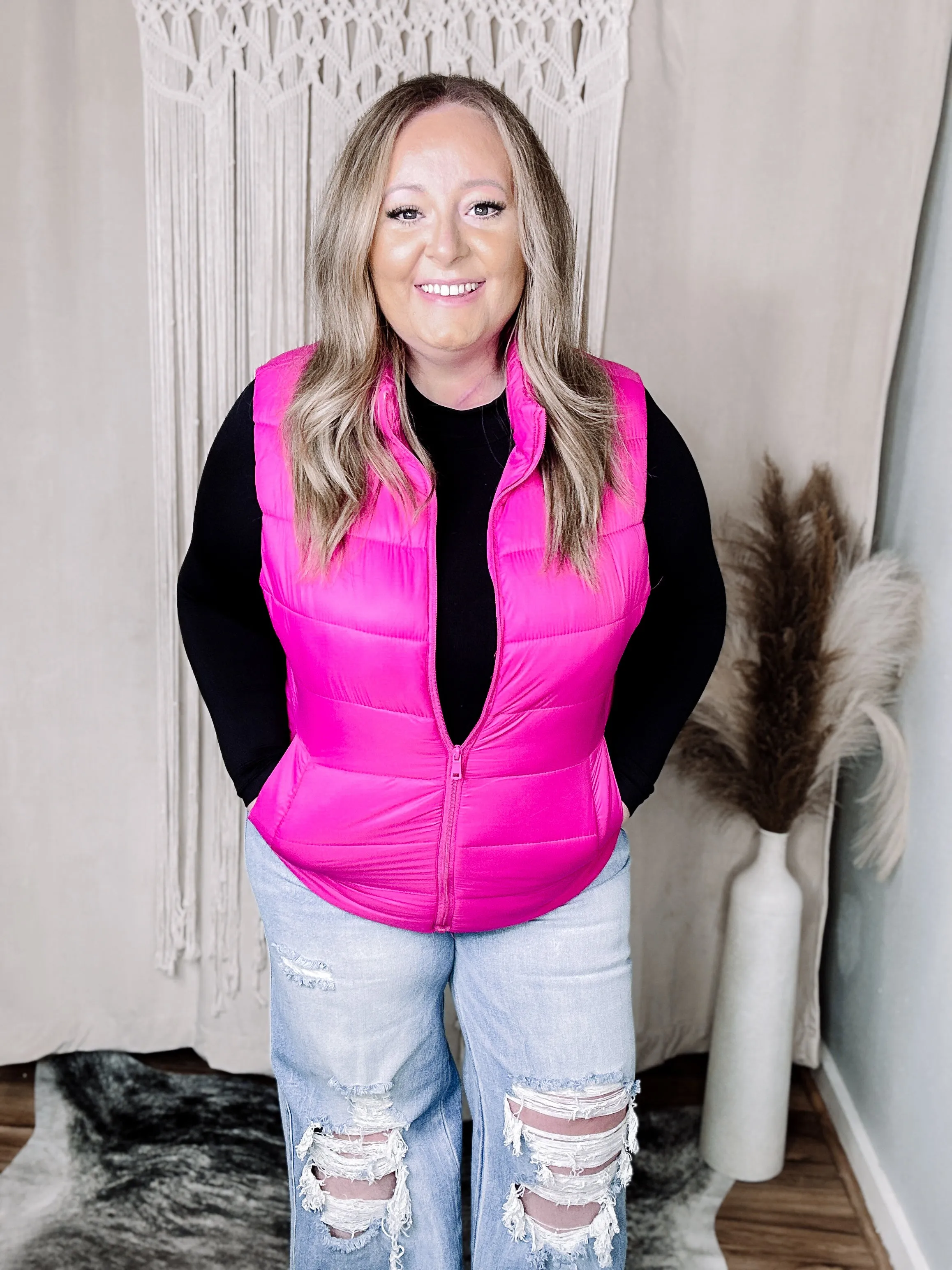 Hot Pink Puffer Vest