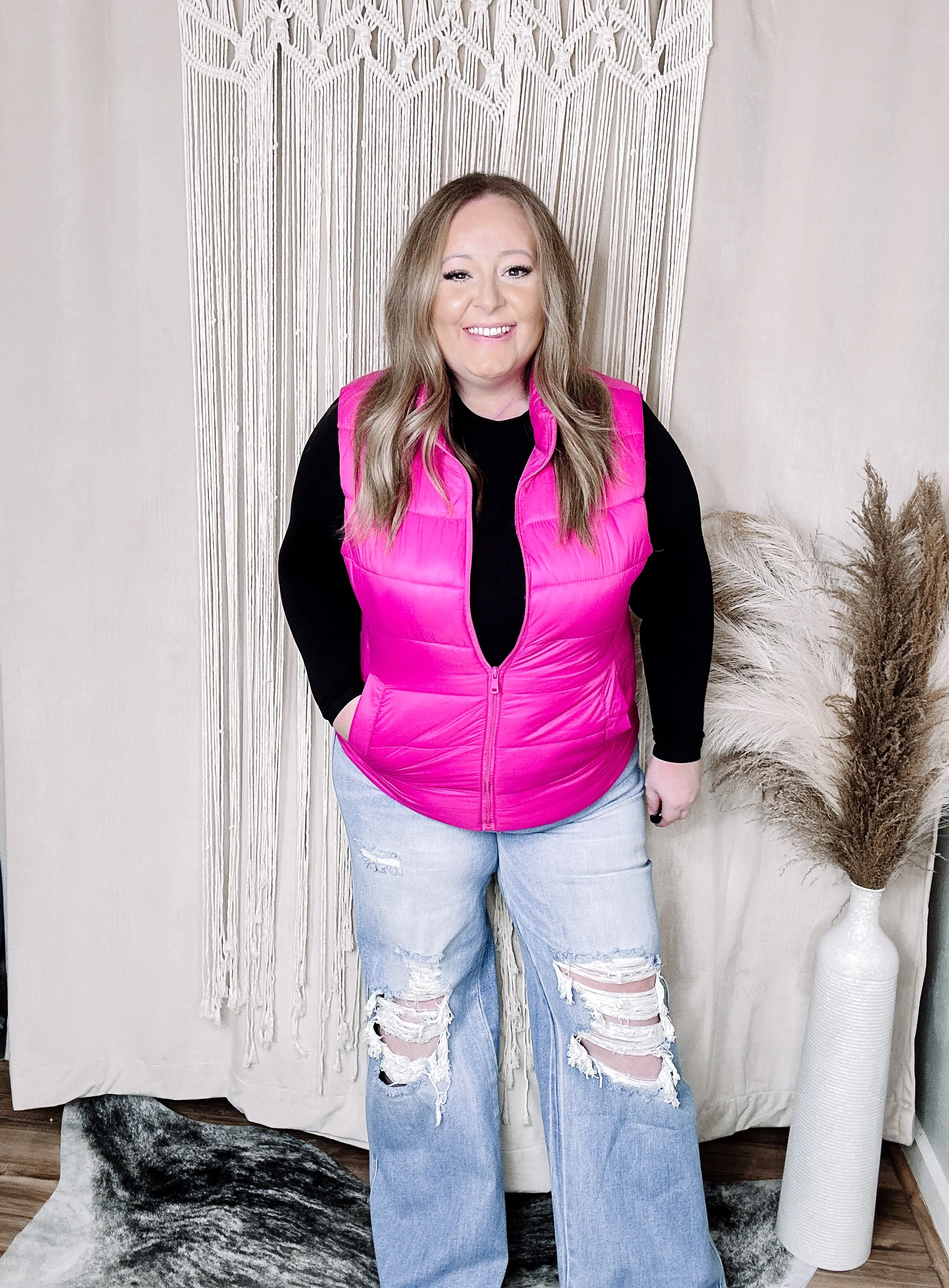 Hot Pink Puffer Vest