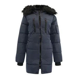 Jessica Simpson Long Puffer Jacket Navy S