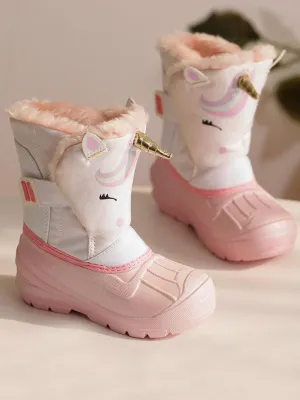 Lil' Dreamy Steps Fur-Lined Unicorn Winter Boots by Liv and Mia