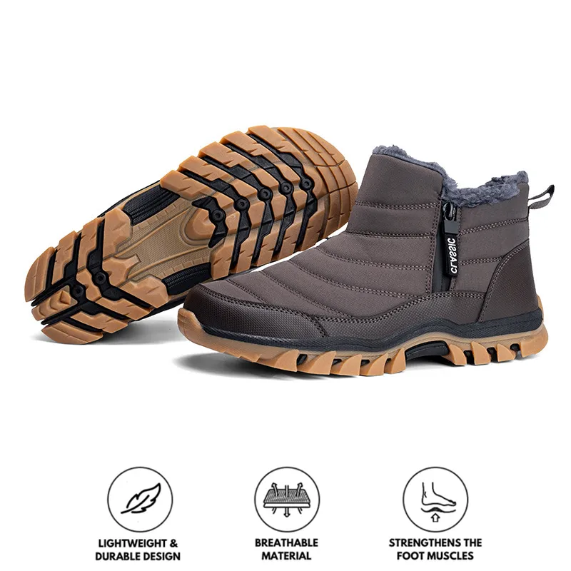 Men Warm Cotton Shoes Snow Boots Hiking Outdoor Non-slip & Waterproof Winter Shoes