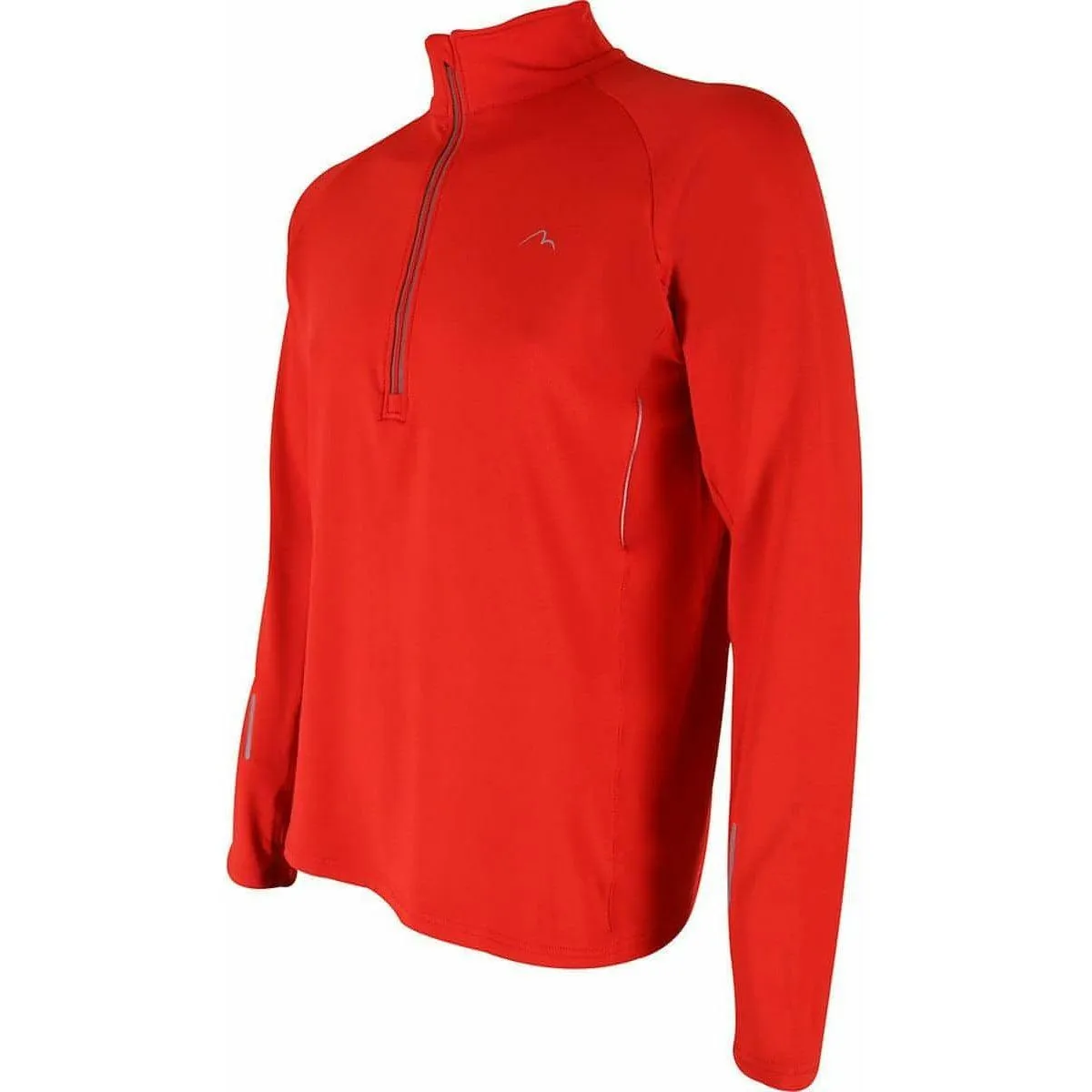 More Mile Alaska Half Zip Long Sleeve Mens Running Top - Red