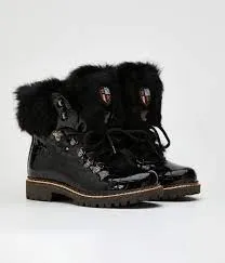 NIS Black Croco Black Rabbit Ankle Winter Boot ON SALE!