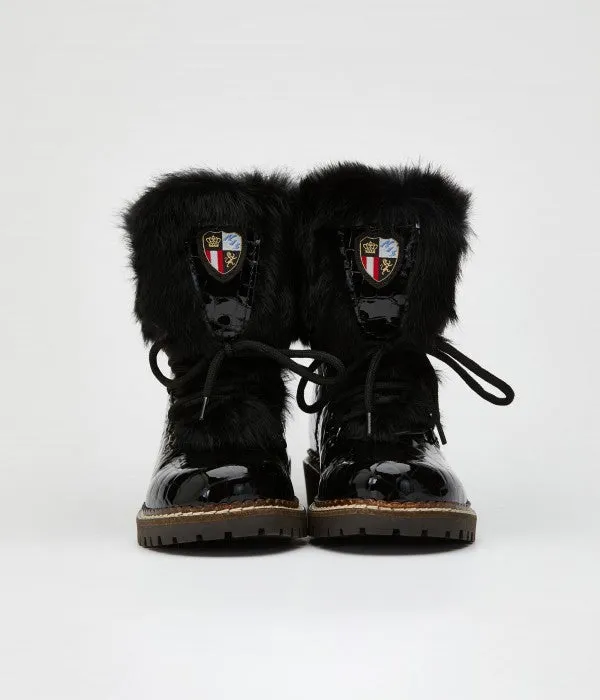 NIS Black Croco Black Rabbit Ankle Winter Boot ON SALE!