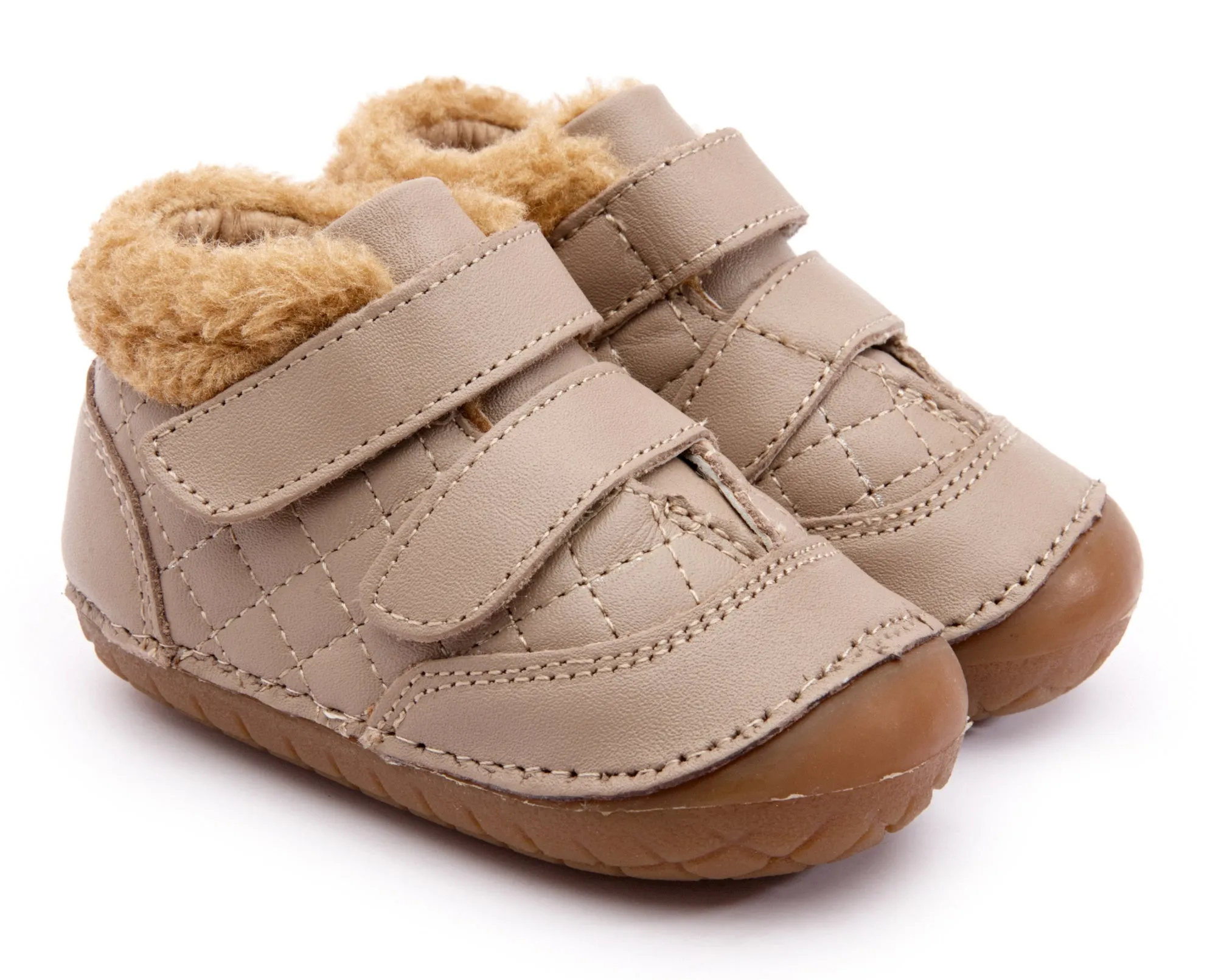 Old Soles Boy's and Girl's 4069 Quilty Bear Pave Sneaker Booties - Taupe