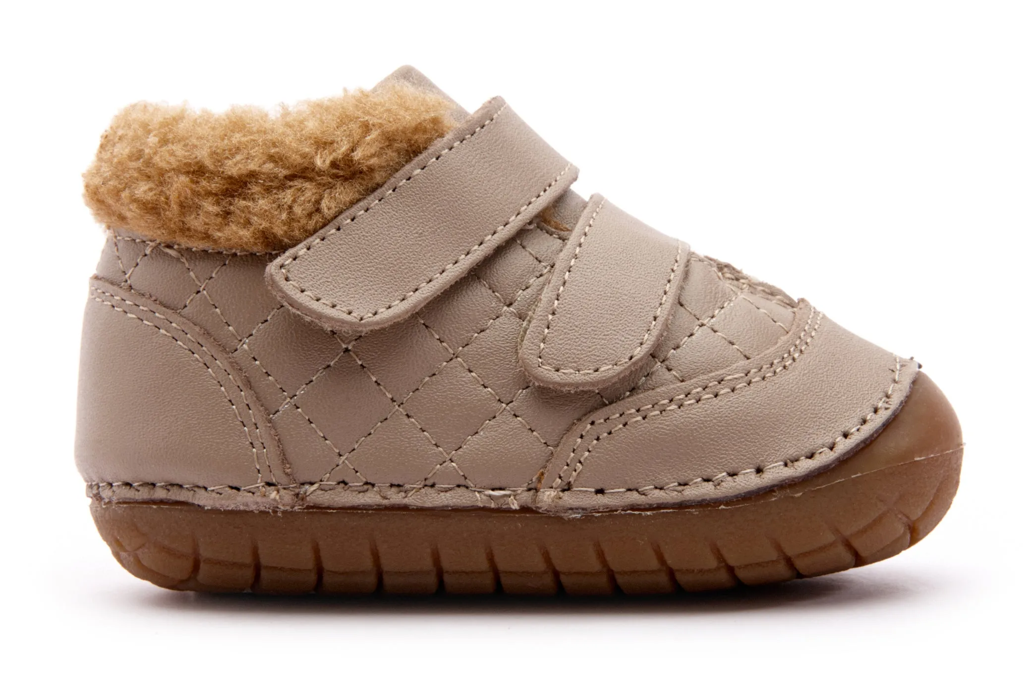 Old Soles Boy's and Girl's 4069 Quilty Bear Pave Sneaker Booties - Taupe