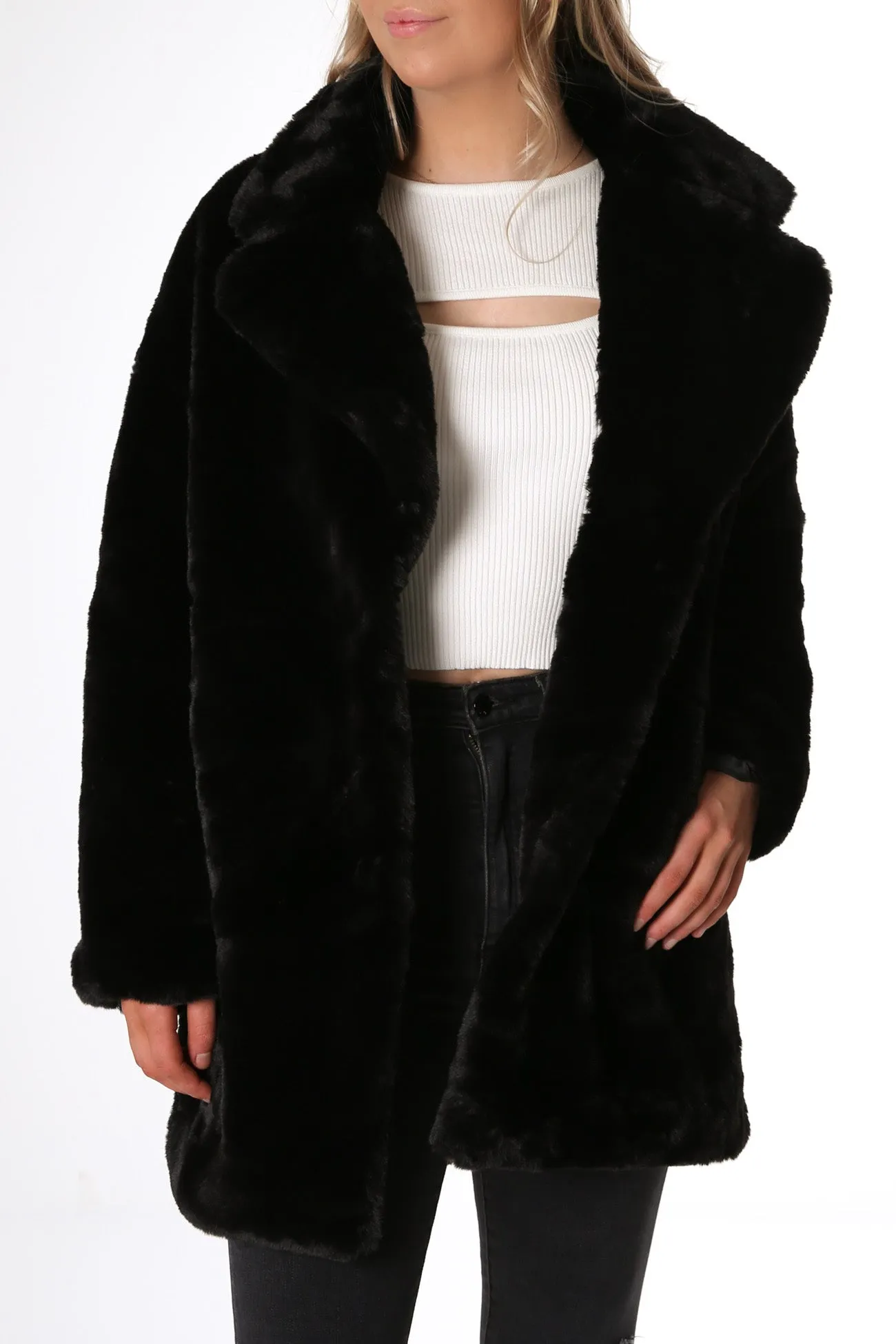 Ollie Faux Fur Jacket Black