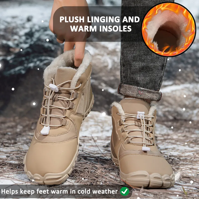 Outdoor Snow Boots Warm Wear-Resistant Winter Thickened Shoes Non-slip & Waterproof Winter Barefoot Shoe (Unisex)