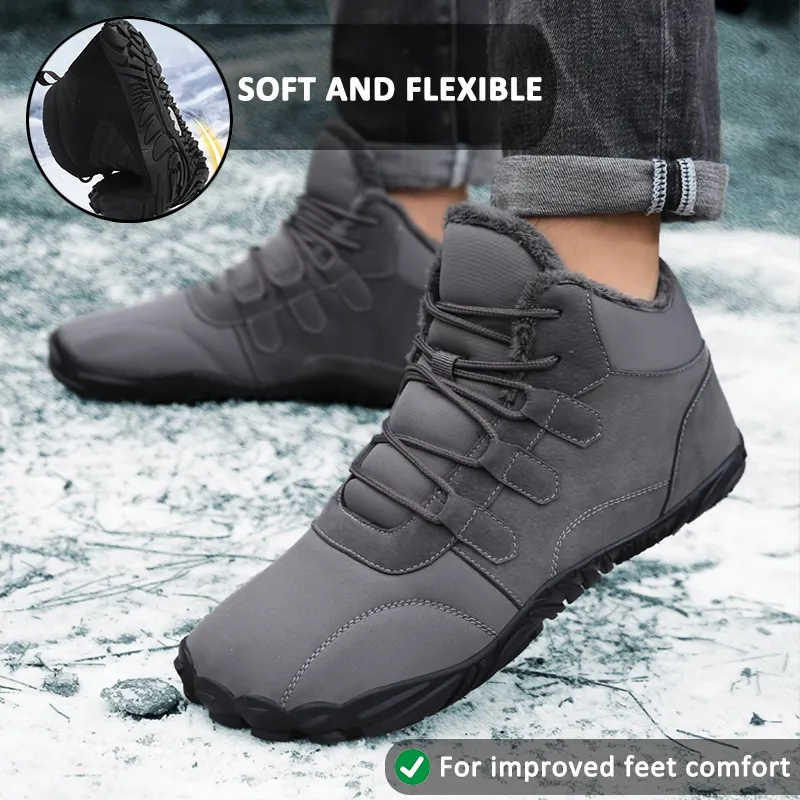 Outdoor Winter Snow Boots Barefoot Thickened Warm Hiking Shoes Footwear Non-slip & Waterproof Winter Barefoot Shoe (Unisex)