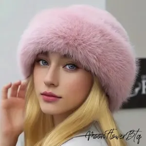 Pink Faux Fur Winter Hat