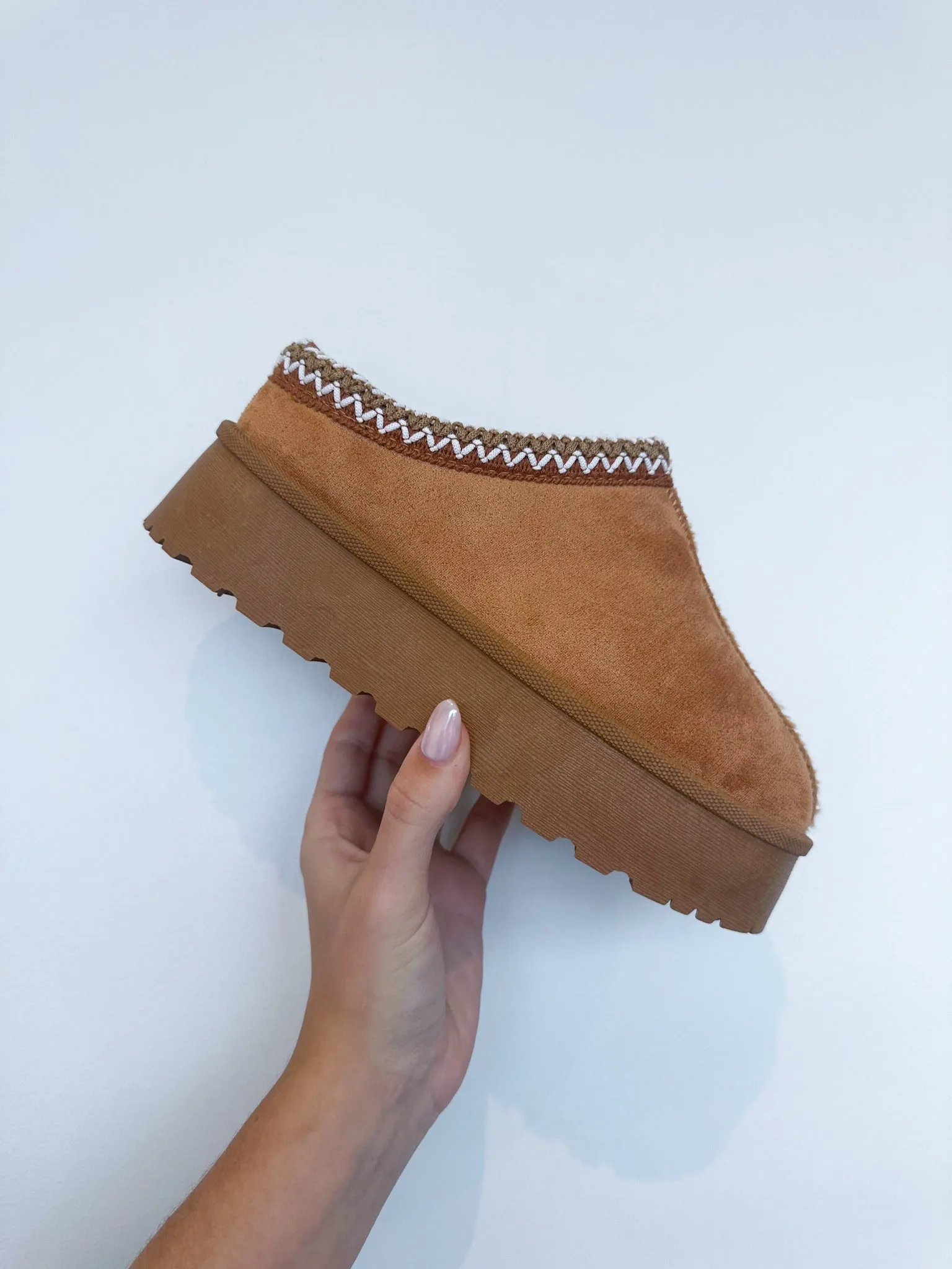 Platform Fur Lined Slides - Gingerbread