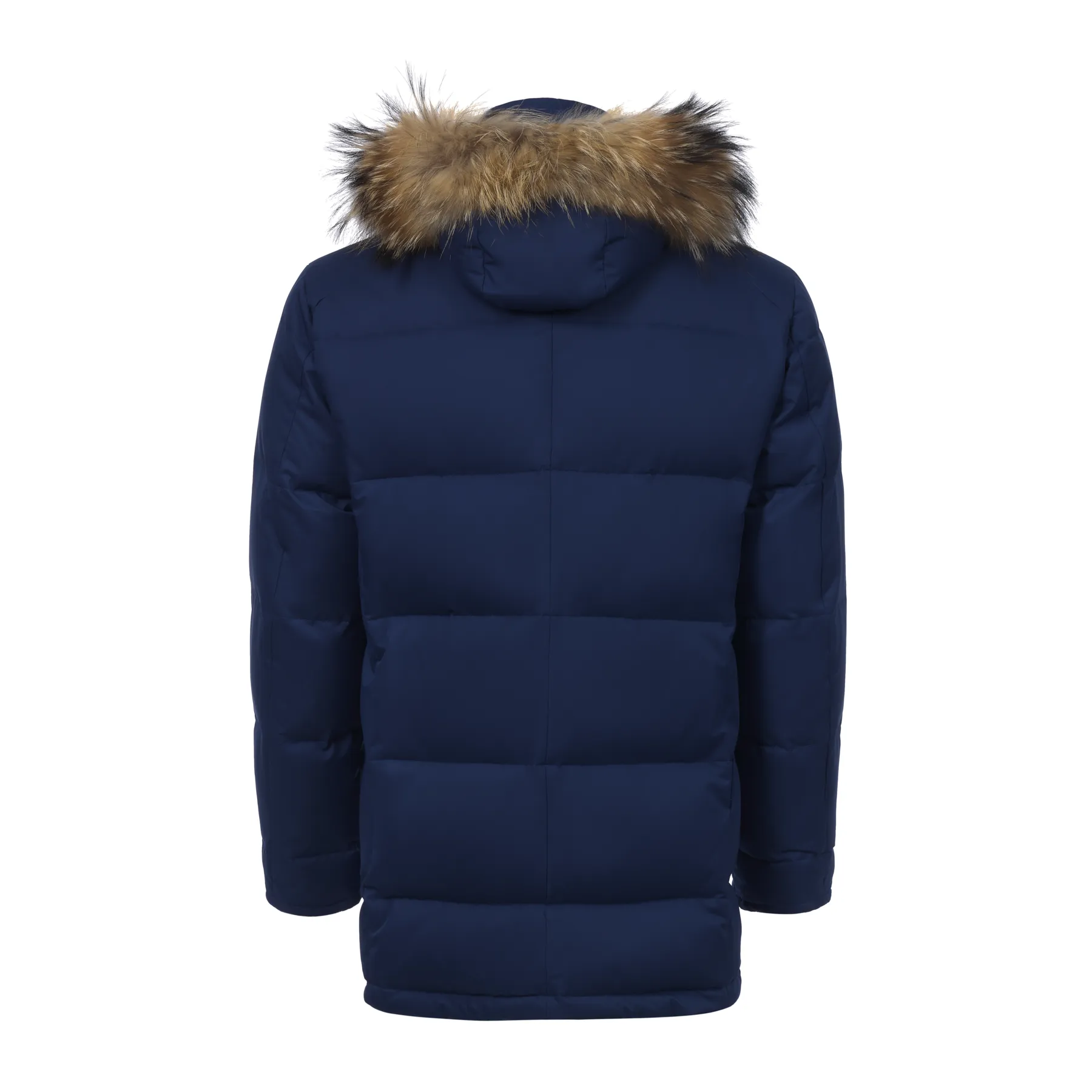 Quilled Shell Down Parka with Fur Trimmed Hood