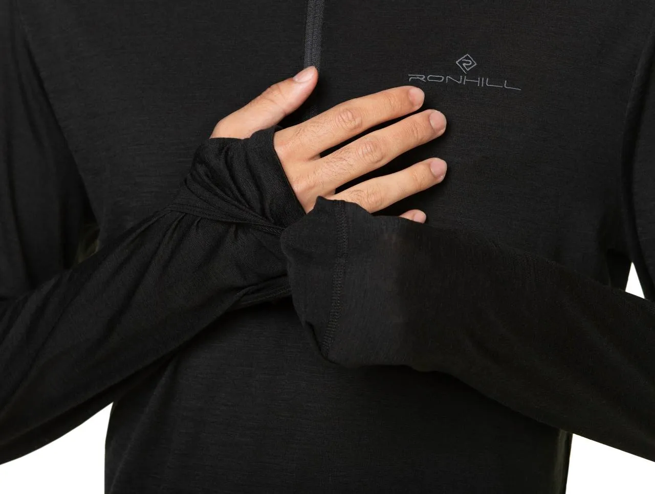 Ronhill Tech Merino Half Zip (Mens) - Black/Lake