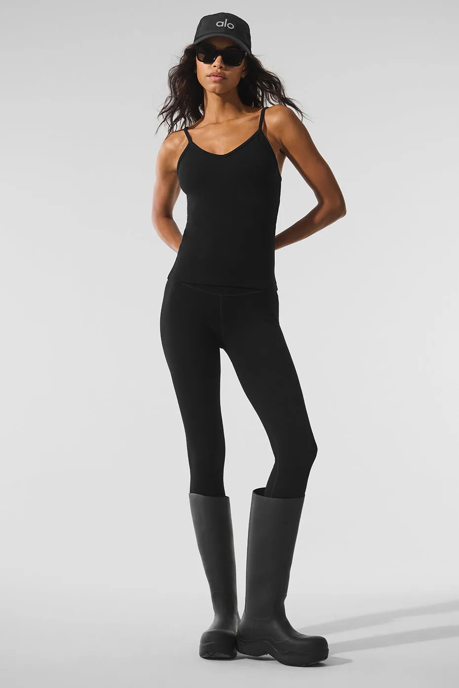 Seamless Winter Warm Plush Tank - Black