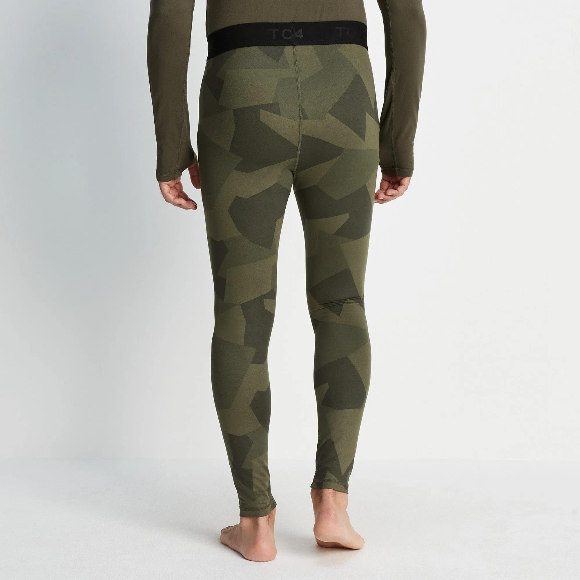 Snowdon Mens Thermal Base Layer Leggings - Khaki Camo Print