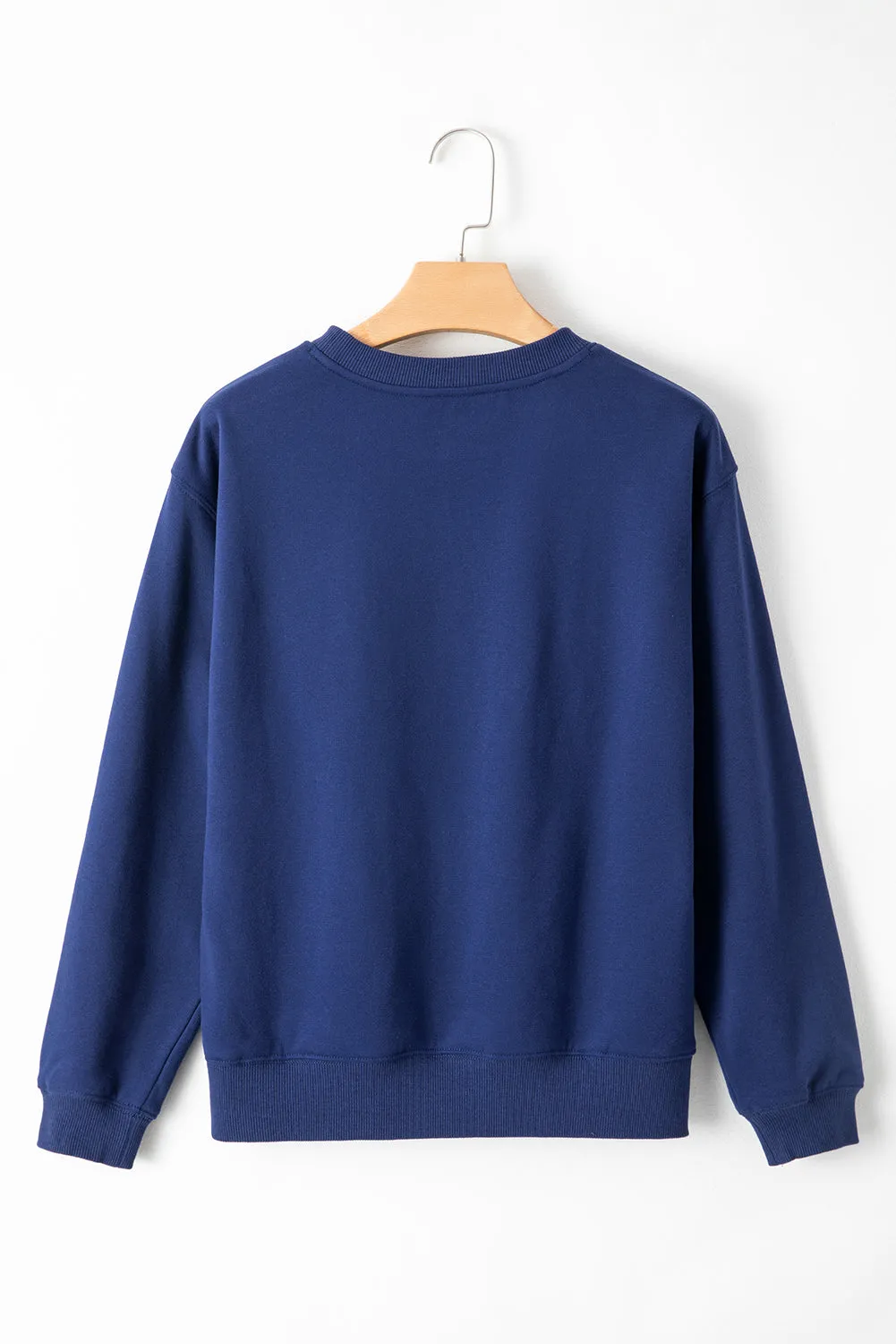 Solid Fleece Lined Terry Sweatshirt