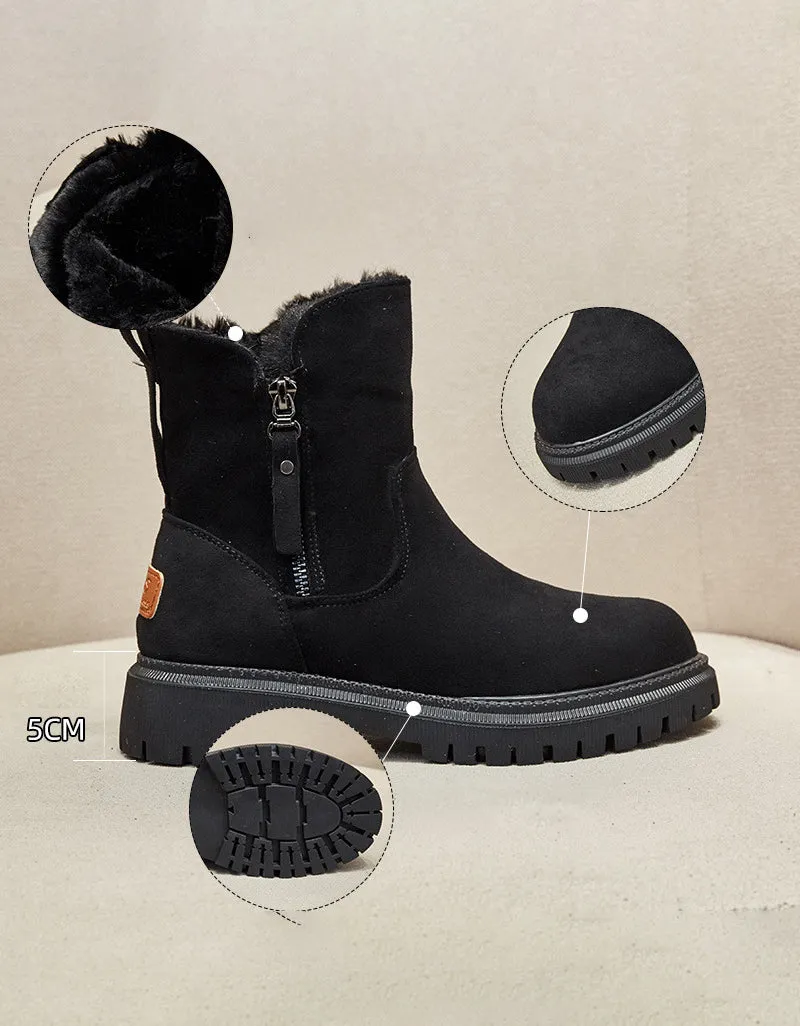 Suede Fur Lining Winter Snow Boots