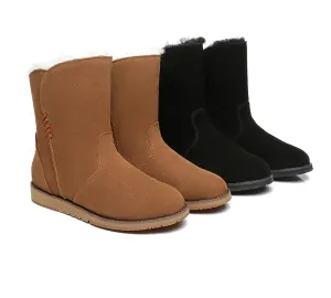 TARRAMARRA® UGG Boots Women Sheepskin Wool Zipper Mid Calf Corina