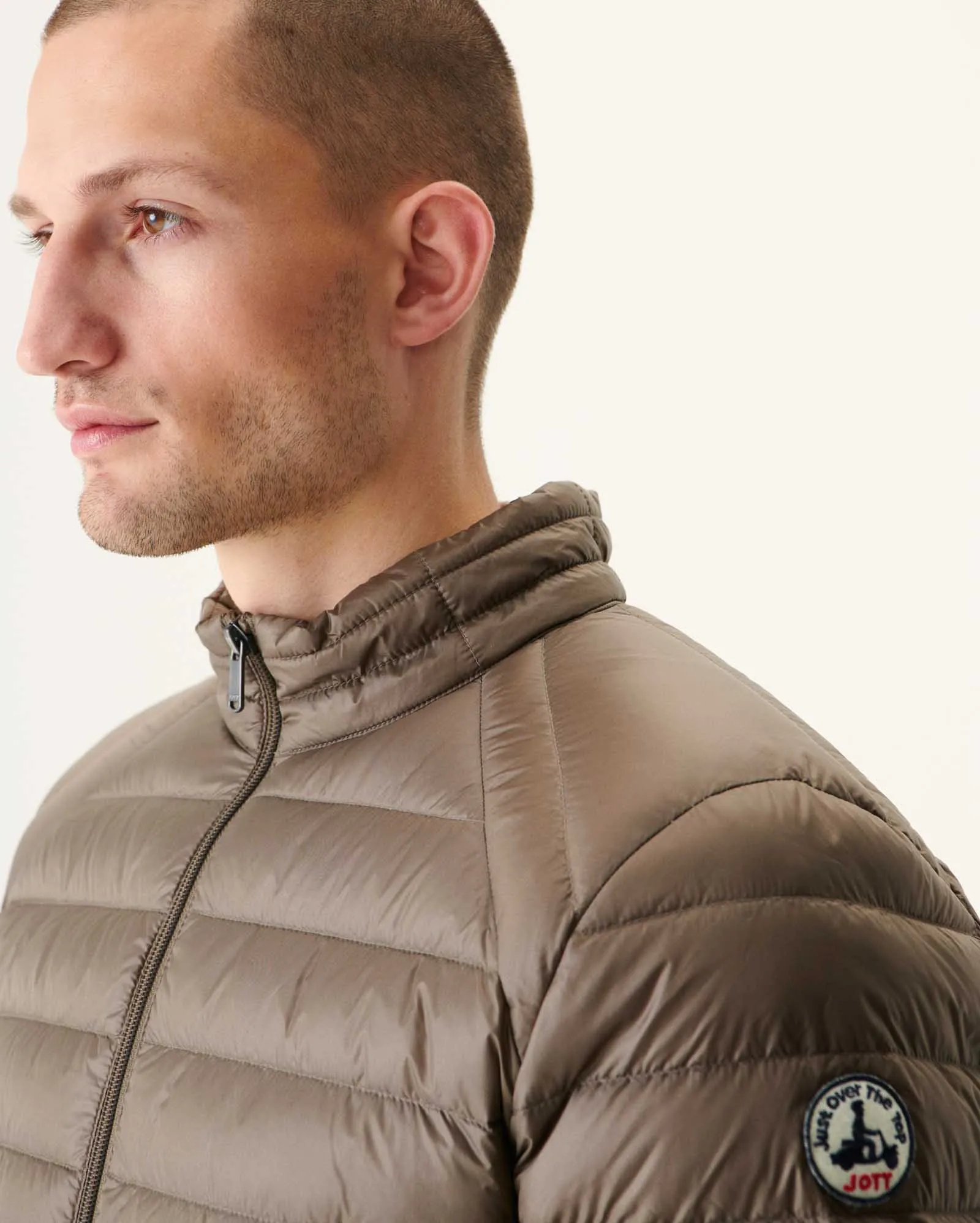 Taupe Lightweight down jacket Mat