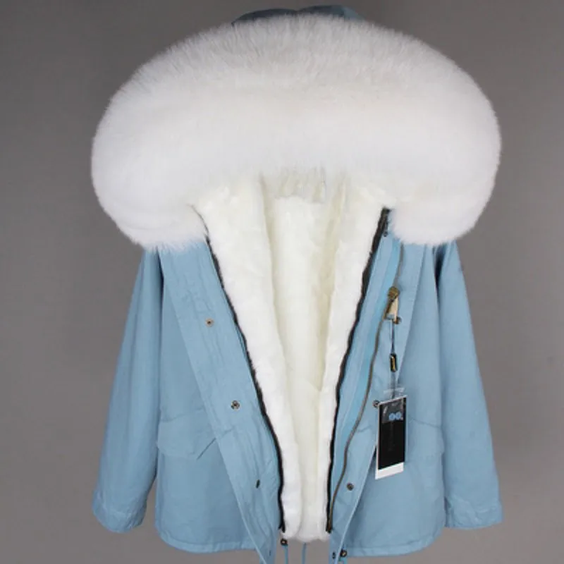 Women's Winter Casual Hooded Warm Long-Sleeved Parka With Fox Fur