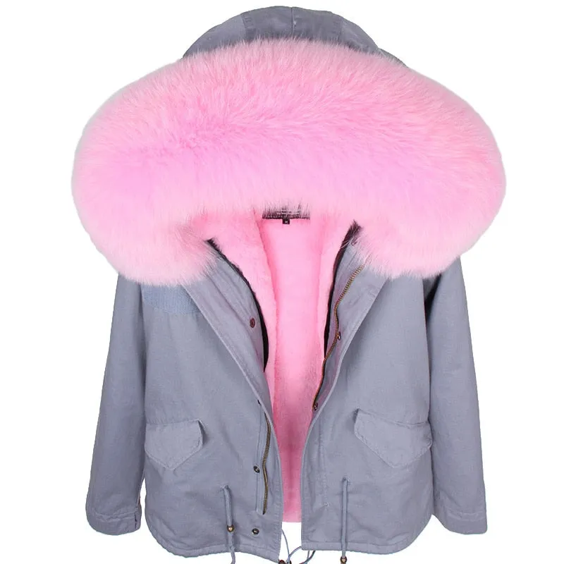 Women's Winter Casual Hooded Warm Long-Sleeved Parka With Fox Fur