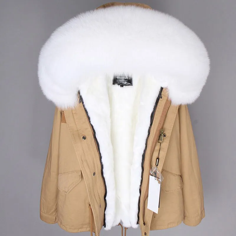 Women's Winter Casual Hooded Warm Long-Sleeved Parka With Fox Fur